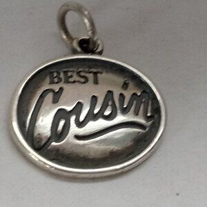 James Avery Best Cousin charm uncut bail  sterling silver retired